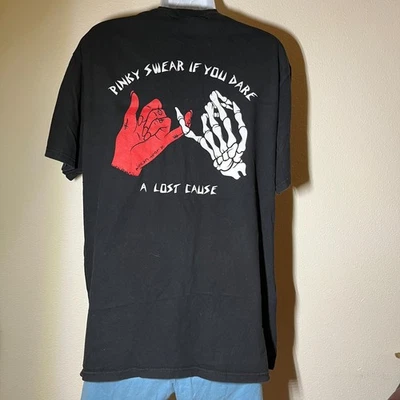 A Lost Cause Pinky Swear If You Date Black & White T-Shirt Size L - Image 1 of 4