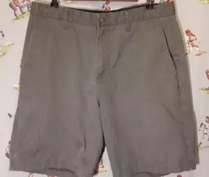 🛹 Volcom Mens Corpo Class Shorts Mens Size 34x9 Flat Front Gray Stripes - Picture 1 of 13