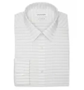 Calvin Klein Logo Slim Fit Stretch Collar Dress Shirt Multi Size XL 9683 - Picture 1 of 1