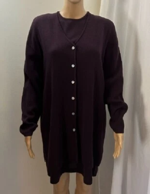 PREVIEW COLLECTION 复古 80 年代二手状况完好女式小号大梅针织连衣裙/毛衣套装 — 第 1/4 张图片