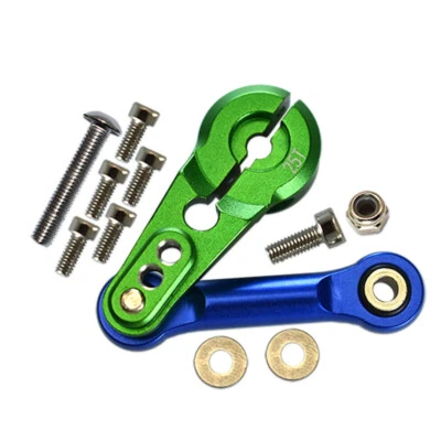 Barra de amarre de aluminio GPM Racing + bocina servo 25T verde: Arrma 1:8 Kraton 6S Foto 1 de 3