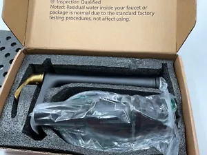 Bathroom Faucet, Vessel Sink Faucet, Black and Gold Vessel Faucet With Drain - Picture 1 of 3