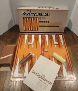 Vintage WHITMAN Backgammon Board Game  1973 Made In USA COMPLETE  - Picture 1 of 17