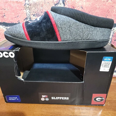 Foco Men's Small Georgia Bulldogs Black Gray Red Slippers New đ Cover