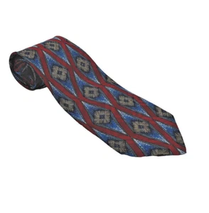 Corbata para hombre Robert Talbott Studio 100 % seda geométrica azul rojo, 59" X 4" - Imagen 1 de 5