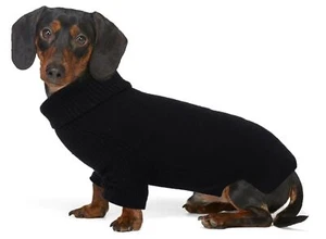 Dachshund Sweater Dog Turtleneck Sweater,Cold Weather Cable Knitwear Small Do... - Picture 1 of 7