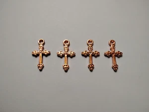 LOTE de 4 dijes cruz oro rosa 21 mm 3/4 pulgadas envío gratuito - Imagen 1 de 2