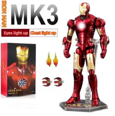 Figura de acción ZD TOYS Iron Man Mark 3 Mark III 7" versión LED Modelo Coleccionable Nuevo Foto 1 de 3