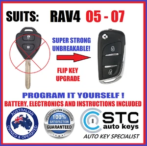 REMOTE FLIP KEY SUITS TOYOTA RAV4 28202 TARAGO 2005 2006 2007 - Picture 1 of 12