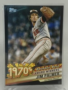 JIM PALMER  2020 Topps Decades Best Series 2 Black Parallel 266/299  #DB-39 HOF