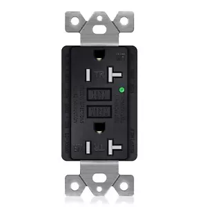 20Amp GFCI Outlet Wall Receptacle Tamper Resistant TR/WR Protection Socket Black - Picture 1 of 12