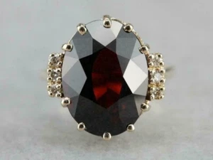 4.00Ct Oval Simulated Red Garnet 14k White Gold Plated Solitaire Engagement Ring - Picture 1 of 8