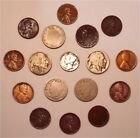 Lot of 17 Ugly/Cull Coins – Mercury 10c, Lib V 5c, Buff 5c & Linc Wheat 1c