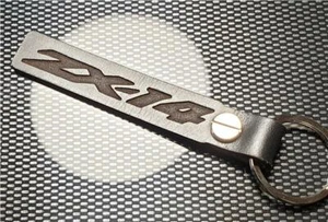 ZX 14 KEYRING BLACK LEATHER ZX14R MOTORBIKE MOTORCYCLE NINJA SPORT BIKE - Picture 1 of 8