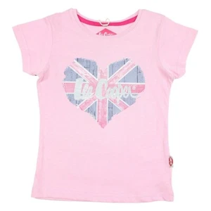 Girls Short Sleeve T-Shirt. Pink Color. Lee Cooper No. 4, Ages 2 To 14. - Picture 1 of 4