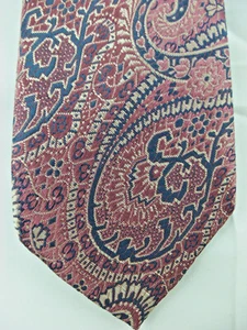 Vintage Pacer Shirt Works Necktie Tie Pink Paisley Made in USA - Picture 1 of 5