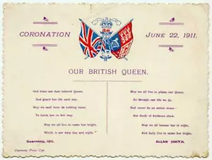 King George V 1911 Coronation Card Souvenir Queen Mary Westminster Abbey - Picture 1 of 2