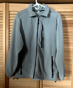 Giacca uomo LL Bean grande pile verde menta zip intera tasche finto colletto outdoor - Foto 1 di 10