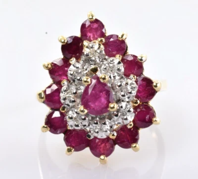 Vintage Ruby & Diamond Ring 14k Yellow Gold 2.34 Carats Size 6.25 - Image 1 of 4