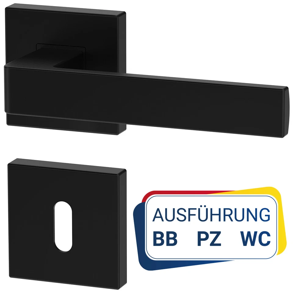 Schwarz Türbeschlag ERGO Türbeschlag; Türgriff Türklinke Drückergarnitur - Bild 1 von 4