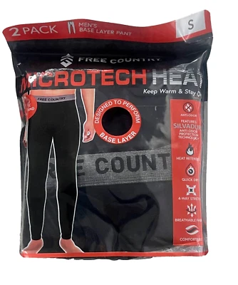 Pack de 2 pantalones térmicos Microtech Heat Free Country para hombre talla pequeña Foto 1 de 3