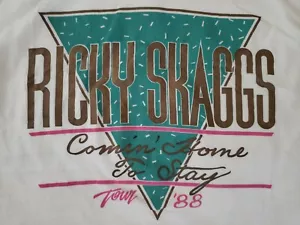 T-shirt vintage Ricky Skaggs - Comin' Home to Stay Tour 1988 - XL senza maniche - Foto 1 di 8