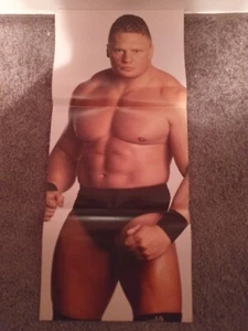 WWF WWE BROCK LESNAR / KURT ANGLE WRESTLING POSTER 23x10 DOUBLE SIDED - Picture 1 of 2