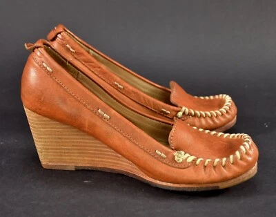 Zapatos de cuña de cuero marrón claro Frye Alex 73650 | para mujer talla 7,5 M Foto 1 de 4