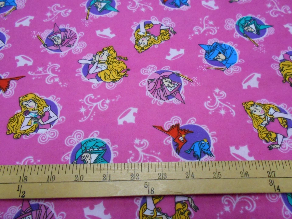 32"  Sleeping Beauty Character Badge FLANNEL Fabric - Image 1 of 1
