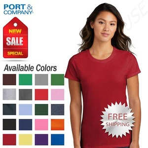Port & Company Women's Short Sleeve Crew Neck Fan Favorite T-Shirt LPC450 - Picture 1 of 43