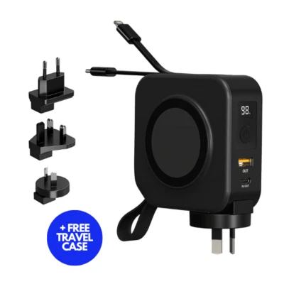 Портативное универсальное беспроводное дорожное зарядное устройство 6 в 1 и адаптер Snap для Австралии/США/Великобритании/ЕС - Изображение 1 из 4