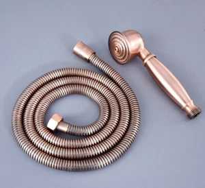 Antique Copper Hand Held Shower Spray Head + 59" (1500mm) Shower Hose Pipe hh130 - Picture 1 of 9