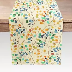 Colourful Table Runner 72 inch for Long Table Heat Resistant Stain Garden Leaves - Picture 1 of 2