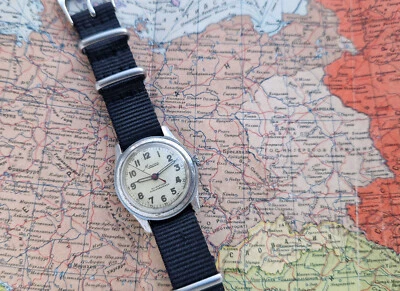 WW2 WWII Vintage Mechanical military Men watch Minerva 1940's Swiss Working - Image 1 of 4