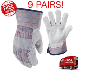 Firm Grip 65032 Guanti Palmo Grandi in Pelle Scamosciata Doppia, Grigio, 9 Paia - Foto 1 di 7