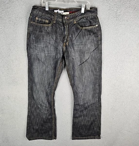 Y2K Urban Pipeline Jeans Men's 32x32 Blue Denim Stretch Bootcut Leg Relaxed Fit - Picture 1 of 11