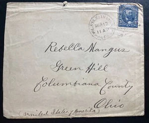 1899 Manila Philippines Vintage Cover To Colombiana County OH Usa - Picture 1 of 2