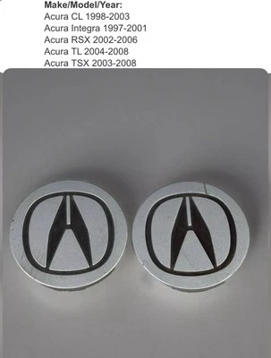 1998-2003 Acura CL Integra RSX TL TSX Wheel Center Cap 44732-S3V-A50  Set Of 2 - Image 1 of 2