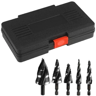 Step Drill Bit 4-Flute Taper Hole Expansion Cutter 1/4-inch hex, 9mm round Shank - Image 1 of 4