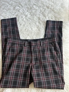 ASOS Design Men's 32X30 Burgundy Tartan Plaid Pants Career (32X29”) - Picture 1 of 8