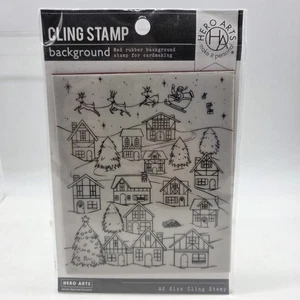 Fondo de sello adhesivo Hero Arts CG784 rojo goma fabricación de tarjetas vacaciones de Navidad - Imagen 1 de 6