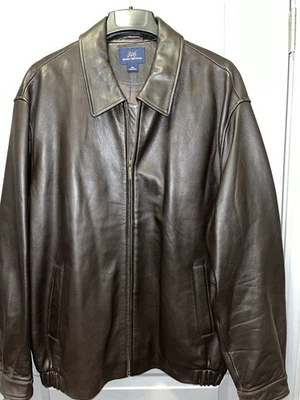 New Brooks Brothers Mens XXL Brown Leather Jacket - Image 1 of 4
