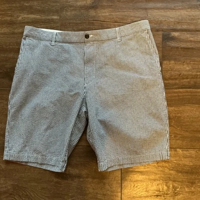 Pantalones Cortos Dockers Para Hombre Seersucker Algodón Talla 40 Azul Blanco Rayas Calce Clásico Foto 1 de 4