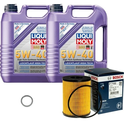 BOSCH, LIQUI MOLY BOSCH Ölfilter 10L Liqui Moly Leichtlauf High Tech 5W-40 für Porsche 911