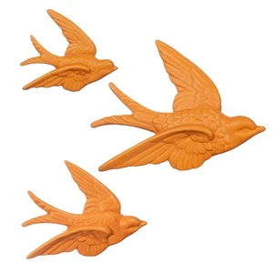 Sass&Belle YELLOW 3 flying wall plaque swallows birds gift ornament bird geese - Picture 1 of 3