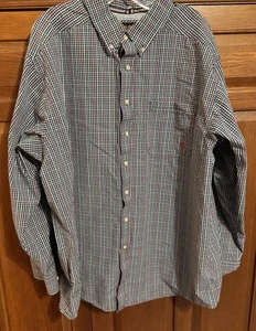 Ariat Pro Series rot/blau kariertes Langarm Button Down Hemd, 2XL - Bild 1 von 8