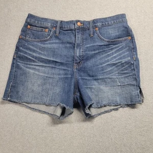 Madewell Women's Distressed Whiskered Cut Off High Rise Denim Shorts Size 31 - Picture 1 of 10