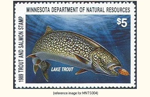 D2K Minnesota Trout Stamp 1989 $5.00 no tabs - Image 1 of 1