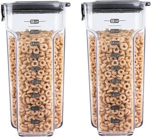 Clear Plastic Airtight Food Storage Container Canister Set, 2-Piece (4.5-Quart) - Picture 1 of 12