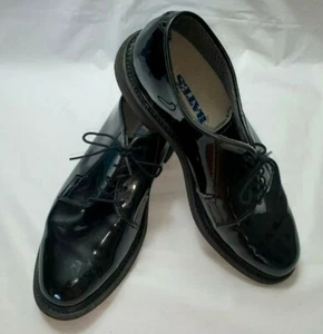 Oxford militares Bates, talla 9,5 E, talla 9,5 E, con uniformes de cuero patentados brillantes - Imagen 1 de 11